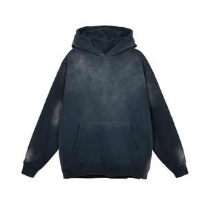 Nouveauté : Sweat-shirts pour hommes 100% coton, style streetwear, délavé à l'acide, pour l'hiver, teinture unie, prix de gros - Product Image 4