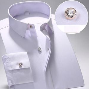 Camisa blanca de manga larga para hombre, ropa profesional de color sólido, esmoquin, camisa Formal, traje de negocios, 2023 - Product Image 2