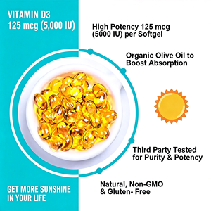OEM Yetişkinler İçin Günlük D3 Vitamini Güneş Vitamini Bağışıklık Sistemini Güçlendirir Daha Güçlü Kemikler Daha İyi Ruh Hali Artırır Geliştirilmiş Sağlık Doğal Az Yağlı - Product Image 5