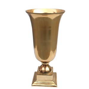 Vase à fleurs en aluminium fini brut argenté coulé à la main en aluminium nickelé décoration de fleurs pièce maîtresse vaisselle Pot de fleur - Product Image 3