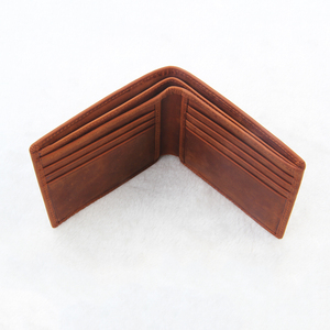 กระเป๋าสตางค์หนังแท้ดีไซน์ทันสมัยสุดฮิต หนังลาย Crazy Horse สีน้ำตาล แบบใบหลวม ใส่บัตรได้หลายใบ มีซิป ทนทาน เหมาะสำหรับผู้ชายใช้ในชีวิตประจำวัน - Product Image 4