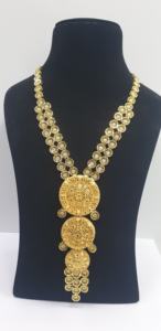 Conjunto de joyería de Latón chapado en oro, collar largo, pendiente, fingererring - Product Image 5