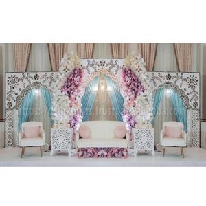 Mughal Style Wedding <b>Mirror</b> Frame Stage Setup Factory Price Top Selling Wedding Backdrop <b>Mirror</b> <b>Panels</b> Walima Reception Setup UK - Product Image 1