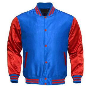 Chaqueta de bombardero de moda para hombre 100% Nylon Satin Winter Varsity Baseball Windbreaker con cuello Letterman Satin Button College Wear - Product Image 3