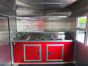 Remolque de comida móvil rojo de 8.5' x 16' con aislamiento térmico en venta - Product Image 4