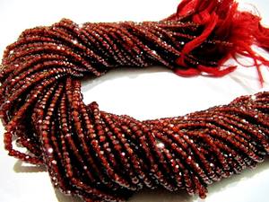 ลูกปัดทรงรอนเดลล์ทรงเหลี่ยมเพชรพลอยสีแดงคุณภาพสูง ขนาด 3 มม. ความยาว 13 นิ้ว ประดับอัญมณ์ 100% จากอัญมณีธรรมชาติ - Product Image 3