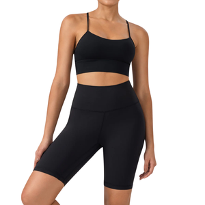 กางเกงขาสั้นเอวสูงพิมพ์ลายเสือดาวเอวยางยืดระบายอากาศได้ดีป้องกันแบคทีเรีย100% โพลีเอสเตอร์สำหรับออกกำลังกายยิม - Product Image 2