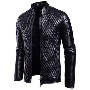 Ropa de hombre chaqueta de moda de cuero de manga larga producto de Venta caliente chaquetas de cuero delgadas de invierno de los hombres - Product Image 1