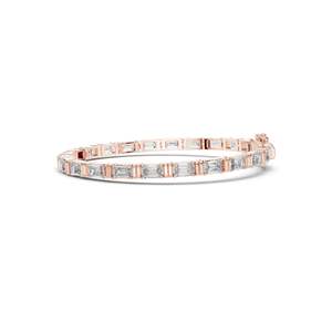 Bracelet tennis en diamant de laboratoire 8,96 CT, taille émeraude VVS-VS EF, or 18 carats, 14 carats, 10 carats et argent 925, or rose, or jaune, or blanc - Product Image 5