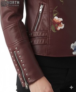 Women's Genuine <b>Leather</b> Winter <b>Jacket</b> High Quality Customizable Comfortable <b>Long</b> Sleeve - Product Image 3