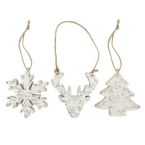 Adornos colgantes de Navidad de madera de estilo Vintage, decoraciones para árboles de vacaciones, encanto rústico - Product Image 5