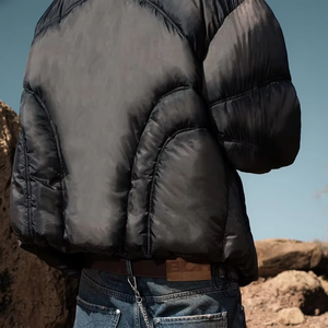 Veste coupe-vent personnalisée Veste coupe-vent matelassée à capuche amovible avec imprimé Veste coupe-vent matelassée Veste résistante à l'eau - Product Image 6