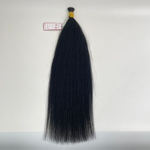 Lujo 100% cabello humano vietnamita Color Natural # 1B 22 pulgadas extensiones a granel Yaki recto 100g doble dibujado pelo a granel sin trama - Product Image 5