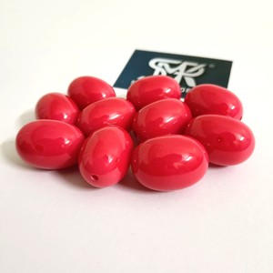 Cuentas de resina ovaladas de color rosa brillante para la fabricación de joyas, cuentas artesanales pulidas suaves para DIY pulseras, collares y accesorios de moda - Product Image 1