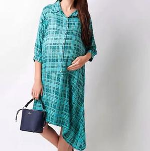 Col montant manches longues vêtements pour femmes vêtements de grossesse robes de maternité robe skiny respirant femmes robe de maternité - Product Image 2