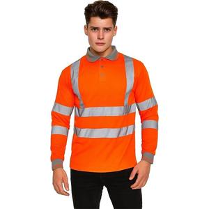 Camiseta de Seguridad Reflectante de Alta Visibilidad con Logotipo Bordado Personalizado, 100% Poliéster, Malla, Manga Larga, Uniforme de Trabajo para Hombre - Product Image 3
