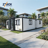 ZYBOX Maison conteneur modulaire préfabriquée robuste et extensible de 40 pieds pour camp minier, bureau, dortoir de travail, maison modulaire en EPS