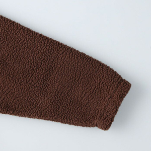 New Arrival Customized Men's <b>Sherpa</b> Fluffy Fleece <b>Hoodie</b> Heavyweight Thick Fur Pullover with Embossed Print Design - Product Image 4