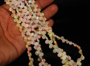 Piedras Preciosas de Ópalo Etíope Natural, Cuentas Suaves en Forma de Gota, Certificadas por Terceros, Color Welo para la Elaboración de Collares - Product Image 2