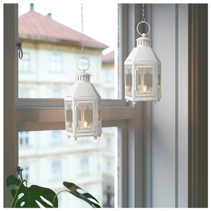 Linterna colgante de metal de estilo marroquí con vidrio transparente y acabado plateado Diseño de puré de forma cuadrada para decoración del hogar - Product Image 6