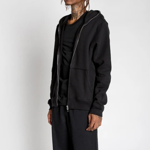 Sudaderas con Capucha Extra Grandes de Felpa de Algodón para Hombre 2024, Diseño Transpirable con Cremallera Completa, Teñido Liso, 340g, Logotipo Personalizado, Color Sólido, Invierno - Product Image 5