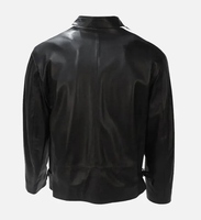 Veste en cuir de vachette véritable de qualité supérieure pour homme, col montant, coupe ample, fermeture à boutons, personnalisation disponible