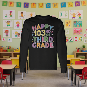 Maglietta a Maniche Lunghe Promozionale per la Celebrazione del 103° Giorno di Scuola della Terza Classe - Product Image 3