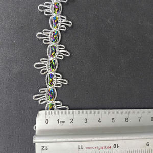 Encaje Metálico de Lujo Vintage Elegante de 1.6 cm de Ancho con Patrón Paisley Ecológico para Ropa y Regalos - Product Image 2