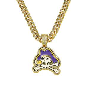 Colgante de Calavera Pirata de Plata 925 con Moissanita, Chapado en Oro de 14K de Alta Calidad, Joyería Hip Hop Personalizada, Regalo para Fans - Product Image 1
