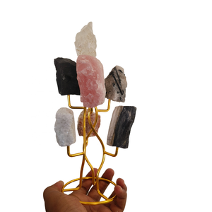 Exclusif Nouvelle Arrivée Multi Stone Rough Rock Stone Table Top Stand Décoratif Showpiece Maison et Bureaux Guérison Cristal Cadeaux - Product Image 1