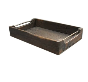 Plateau en bois au design moderne pour fruits, café, nourriture, dîner, plateau en bois extra large avec poignée - Product Image 4