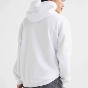 <b>White</b> Smoke Color With Customize Kangaroo Pocket Hooded <b>Sweatshirt</b> for <b>Men's</b> With Your Own Brand Logo Neck Print Design Hood - Product Image 2