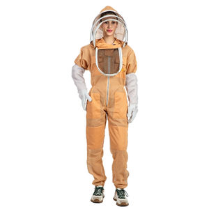 Combinaison d'apiculture à 3 couches en maille, voile de protection, tissu ventilé, fermeture éclair sur le devant, poignets et chevilles élastiques, poches de rangement pour outils - Product Image 2