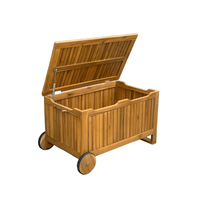 TAN PHU QUY, fabriqué au Vietnam, boîte de rangement de jardin en bois MDF 100%, avec roues, écologique, résistant à l'eau, coupe-vent, bois naturel, moderne