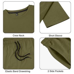 Ensemble t-shirt et short d'été deux pièces pour hommes, t-shirts de sport décontractés à manches courtes, vente en gros, ensemble 2 pièces vierge surdimensionné personnalisé - Product Image 4