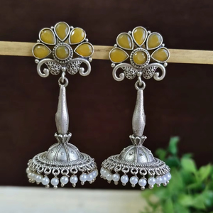 Accesorios al por mayor Monalisa Stone Stud Drop Earring Silver Joyería india de moda Peso ligero Respetuoso con la piel Latón de moda - Product Image 2