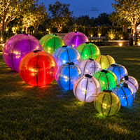 Boule miroir gonflable géante avec lumières LED, sphère gonflable réfléchissante personnalisée pour la décoration de mariage, de fête ou d'événement