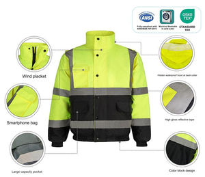 2025 Hi Vis Construction à manches longues vêtements de travail réfléchissant haute visibilité veste de sécurité unisexe hiver vêtements imperméables - Product Image 4