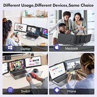Moniteur portable d'usine 14 pouces IPS, extension d'écran triple pour ordinateur portable, double affichage externe 1080P FHD pour ordinateurs portables 13-17 pouces avec Mac