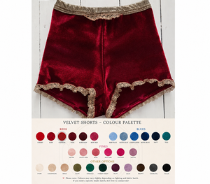 Women's Natural Waist <b>Velvet</b> Shorts with Lace Trim Formal Style Solid Color Breathable Knee-Length All Seasons Wear - Product Image 2