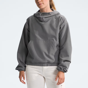 Sweats à capuche à manches longues pour femmes coupe décontractée extensible dans les quatre sens respirant Style fermeture à glissière poche kangourou brodé couleur unie - Product Image 2
