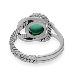 Joyería de piedras preciosas Anillo de plata esterlina 925 Plata de ley Anillo giratorio de ónix verde Cabujón natural hecho a mano 925 Joyería estampada - Product Image 2