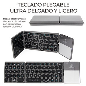 Teclado Inalámbrico Bluetooth Recargable, Diseño Plegable de Membrana con Botones de Goma Resistentes - Product Image 6