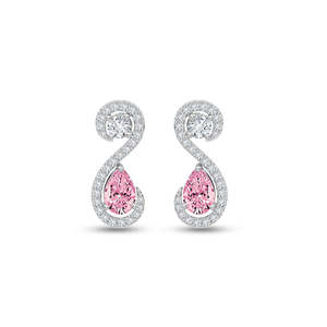 Achetez des boucles d'oreilles pendantes en argent sterling 925 de qualité supérieure pour femmes et filles, or 18 carats avec diamant comme pierre principale - Product Image 1