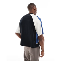 T-shirt en coton tricoté pour homme, coupe décontractée oversize, col rond, manches courtes, imprimé au dos, respirant, tissu épais de qualité supérieure