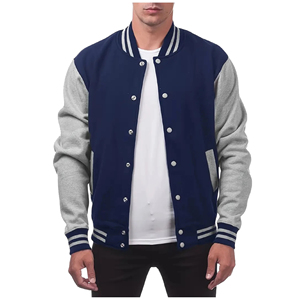 Wholesale High Quality Men's Fashion Varsity <b>Jacket</b> Casual Slim Fit Canvas Waterproof Breathable <b>Baseball</b> <b>Bomber</b> <b>Jacket</b> - Product Image 1