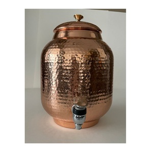 Distributeur d'eau en cuivre pur fait à la main avec robinet pour la cuisine à domicile hôtel et bureau utilisation quotidienne d'hydratation - Product Image 1