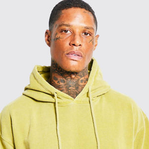 Sudaderas con capucha de lana lavadas con ácido de gran tamaño personalizadas Sudadera vintage 3XL con serigrafía Estilo de lavado a la piedra Servicio OEM - Product Image 4