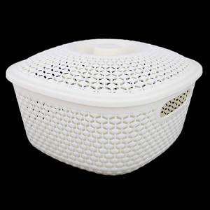 <b>Plastic</b> <b>Basket</b> With Cover - Cream - Product Image 1