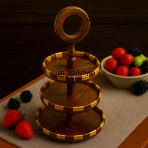 Premium handcrafted wooden cake <b>stand</b> for pastry and <b>cupcake</b> serving Tradebyd - Product Image 2